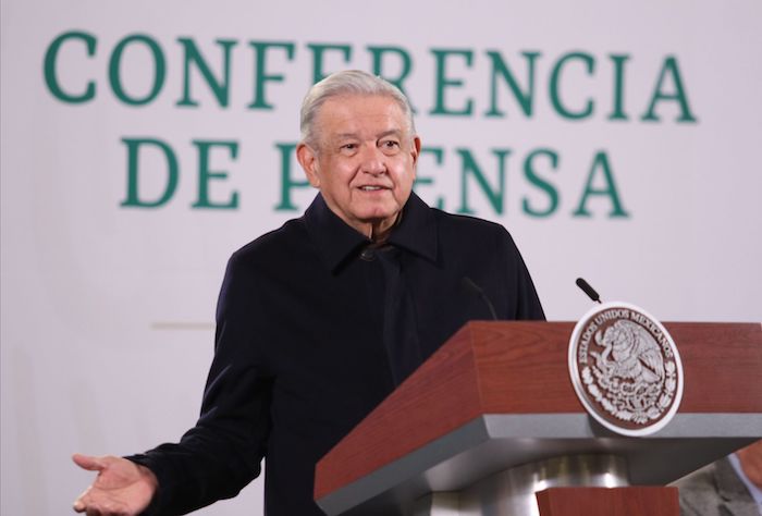Andrés Manuel López Obrador, Presidente de México, durante una conferencia matutina en Palacio Nacional.