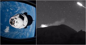 El momento fue grabado pasadas las 21:00 (hora local) por la cámara que monitorea la actividad del Popocatépetl desde Tlamacas, en el Estado de México. Fotos: NASA vía AP/ Twitter vía webcamsdemexico