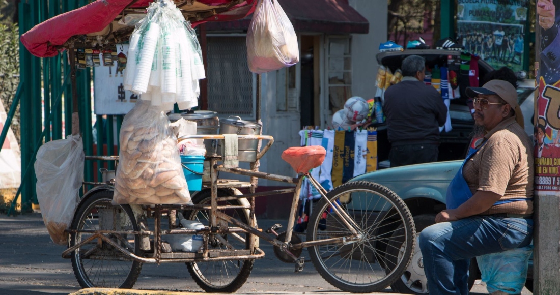 Venta ambulante de tamales en la Ciudad de México.