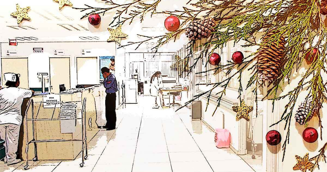 La Navidad en el hospital. Imagen: Sam Navarrete/Periódico Central. 