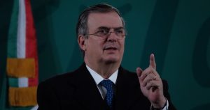 Marcelo Ebrard durante la conferencia matutina en Palacio Nacional. Foto: Galo Cañas, Cuartoscuro.