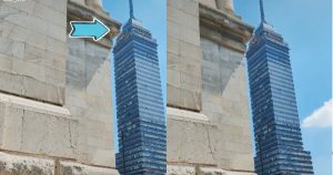 El usuario de Tik Tok indicó que los dos edificios parecieran encajar. Foto: Captura de pantalla