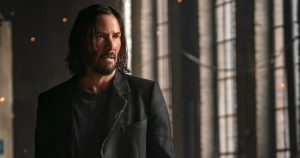 Keanu Reeves en una esceba de <i>Matrix 4</i>. Foto: Warner Bros. Pictures vía AP