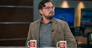 Leonardo DiCaprio en No mires arriba. Foto: Netflix