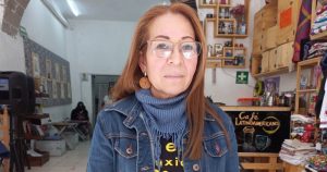 La migrante hondureña Ana Enamorado en Ciudad de México, el 25 de enero de 2022. Foto: 
José Beltrán, RT.