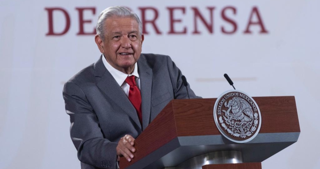 El Presidente Andrés Manuel López Obrador en su conferencia de prensa matutina, la cual encabezó este jueves desde Palacio Nacional.