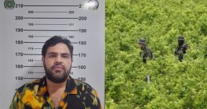 El director de la Policía Nacional de Colombia, Jorge Luis Vargas, describió a Olguín como el “principal enlace” del Cártel de Sinaloa con las disidencias de las desmovilizadas Fuerzas Armadas Revolucionarias de Colombia. Fotos: Twitter @SeguridadCali