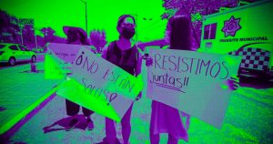 Protesta de mujeres en Irapuato, Guanajuato.