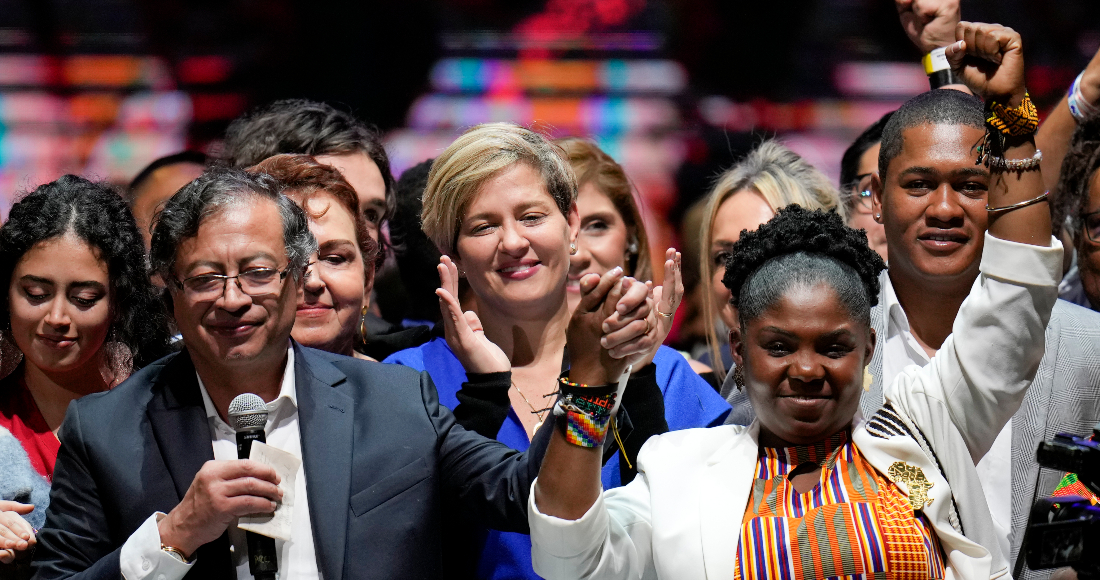 Petro, Presidente Electo de Colombia, junto a Francia Márquez, Vicepresidenta Electa. Foto: Fernando Vergara, AP