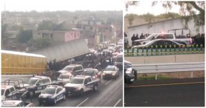 La unidad transportaba varias toneladas de ropa y fue robado en Tizayuca, Hidalgo. Foto: Captura de video.