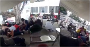 La balacera ocurrió en la fila de vacunación anticovid en la Clínica Francisco I. Madero en la colonia Ampliación Aquiles Serdán, al norte Puebla, justo el día en que comenzó la jornada de vacunación de menores de edad. Foto: Captura de video.