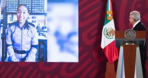 Durante la conferencia matutina del Presidente se mostró un video de Katya Echazarreta. Foto: Gobierno de México