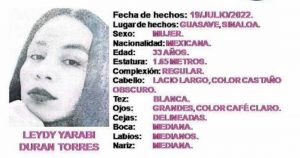 Este domingo, el cuerpo de Leydy Yarabi, quien tenía tres hijas, fue ubicado a orillas de un dren en Gabriel Leyva Solano, Guasave. Foto: Especial.