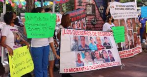 Protesta de migrantes desaparecidos. Foto: CEDEHM.