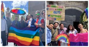 Desde temprano diferentes colectivos se congregaron en la entrada principal a la Cámara de Diputados como preámbulo a la modificación del código civil para la unión entre las personas del mismo sexo. Foto: Especial. 