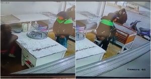 El sujeto aparece en un video proporcionado por comerciantes de la zona donde intenta cometer un asalto a una panadería. Fotos: Capturas de pantalla