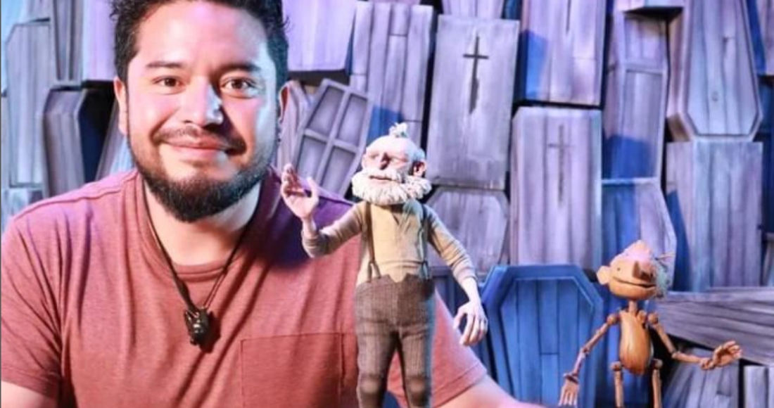 El pintor poblano creó moldes en la película Pinocho de Guillermo del Toro, que triunfa en los Premios Óscar 2023. Foto: Instagram. 