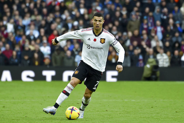 Foto del 6 de noviembre del 2022, Cristiano Ronaldo con el Manchester United en el encuentro ante el Aston Villa.