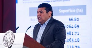 Javier May Rodríguez, director general del Fondo Nacional de Fomento al Turismo (Fonatur), informó la mañana de este jueves que 16 mil 414 de sus hectáreas, ubicadas en seis estados del país, serán declaradas como Áreas Naturales Protegidas (ANP). Foto: Gobierno de México