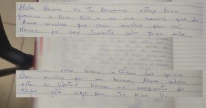 Jeison Daniel C.R. alega inocencia en los hechos del 27 de marzo en los que resultaron 40 migrantes muertos y 27 lesionados; pide apoyo en una carta enviada a su hermana. Foto: La Verdad de Juárez