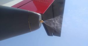 Detalle de avión utilizado para bombardear nubes. Foto: Gabriela Pérez Montiel, Cuartoscuro