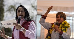 Alejandra del Moral y Delfina Gómez,  candidatas a la gubernatura del Edomex. Foto: Especial