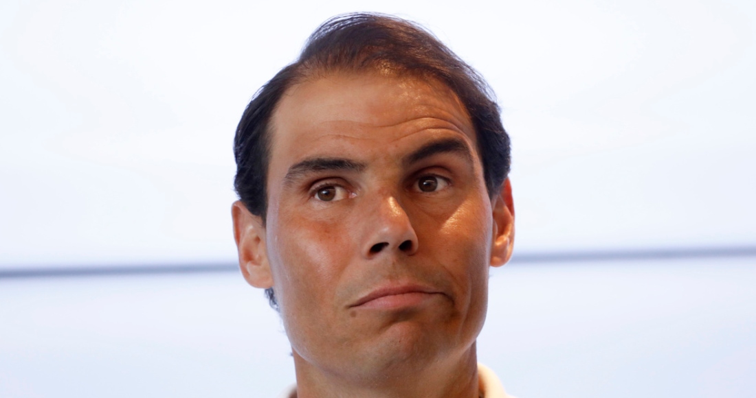 Rafael Nadal durante una rueda de prensa en su academia de tenis en Manacor, Mallorca, España, el jueves 18 de mayo de 2023.