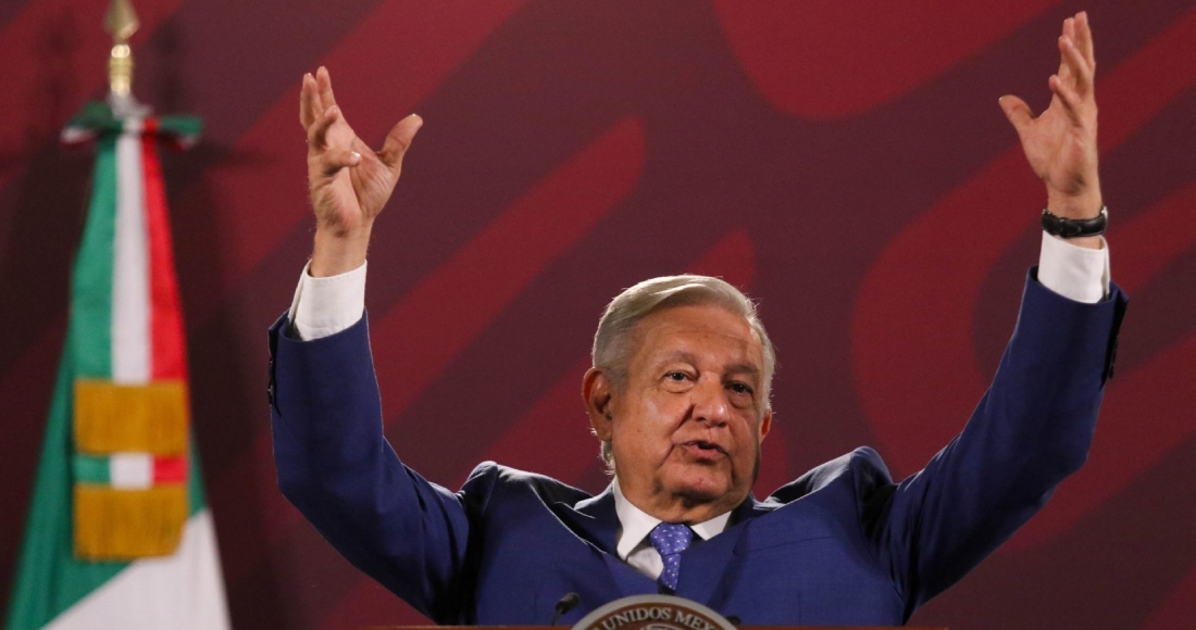 El Presidente Andrés Manuel López Obrador en conferencia de prensa.