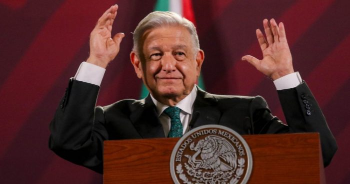 El Presidente Andrés Manuel López Obrador en conferencia de prensa.