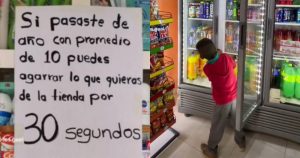 VIDEO: Tiendita premia a alumnos de 10; los deja tomar lo que quieran por 30 segundos