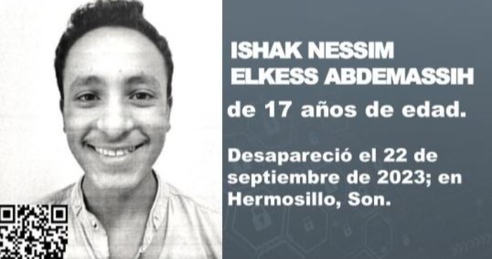 Boletín de Ishak Nessim Elkess Abdemassih. Foto: Fiscalía General de Justicia del Estado de Sonora