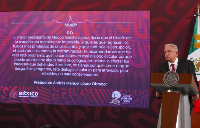 Andrés Manuel López Obrador, Presidente de México, en Palacio Nacional.