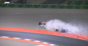 "Checo" abandonó la carrera. Foto: F1. 