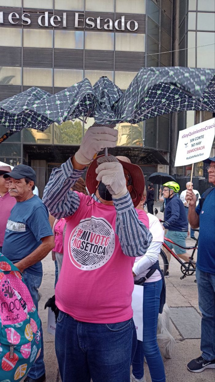 Varios de los asistentes a la marcha traían incluso playeras rosas de la manifestación en defensa del Instituto Nacional Electoral, por lo que parecía en parte una marcha "reciclada".
