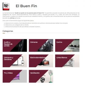 "Quién es quién en los precios del Buen Fin", herramienta para las y los consumidores desarrollada por la Profeco