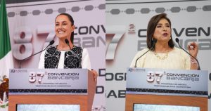 Las candidatas presidenciales visitaron este viernes la ciudad de Acapulco, Guerrero, para participar en la 87º Convención Nacional Bancaria. Fotos: Especial/X