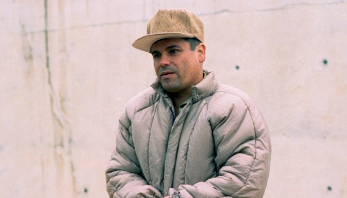 Foto de archivo del 16 enero de 2016, cuando Joaquín Guzmán fue presentado por tercera vez en el hangar de la Marina.