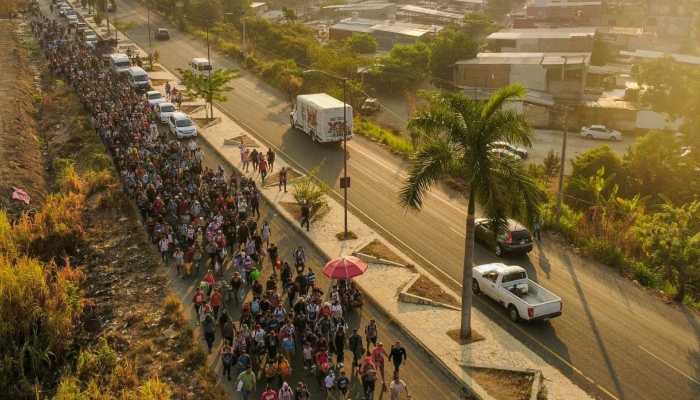 El 25 de marzo salió una caravana migrante de Tapachula, Chiapas, a hacia la frontera norte de México con Estados Unidos.
