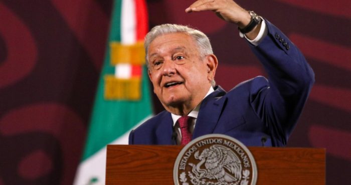 El Presidente Andrés Manuel López Obrador en su conferencia de prensa, el 1 de abril.