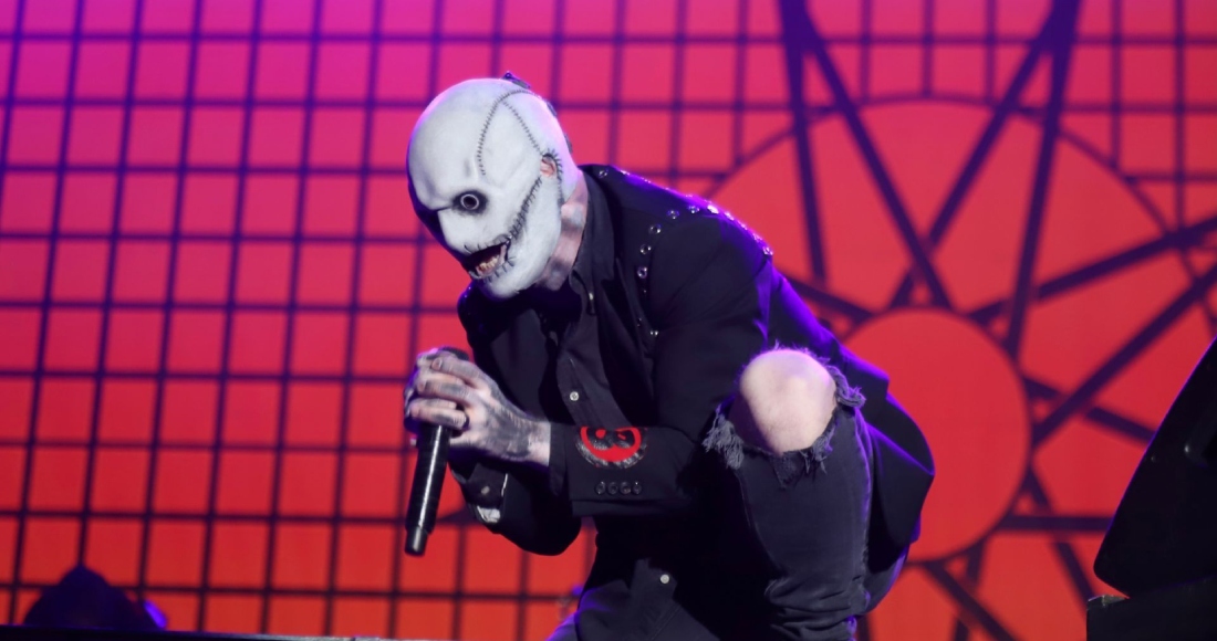 Slipknot durante su presentación el primer día del festival musical Hell and Heaven Open Air 2023, en el Foro Pegaso. Foto: Edgar Negrete Lira, Cuartoscuro.
