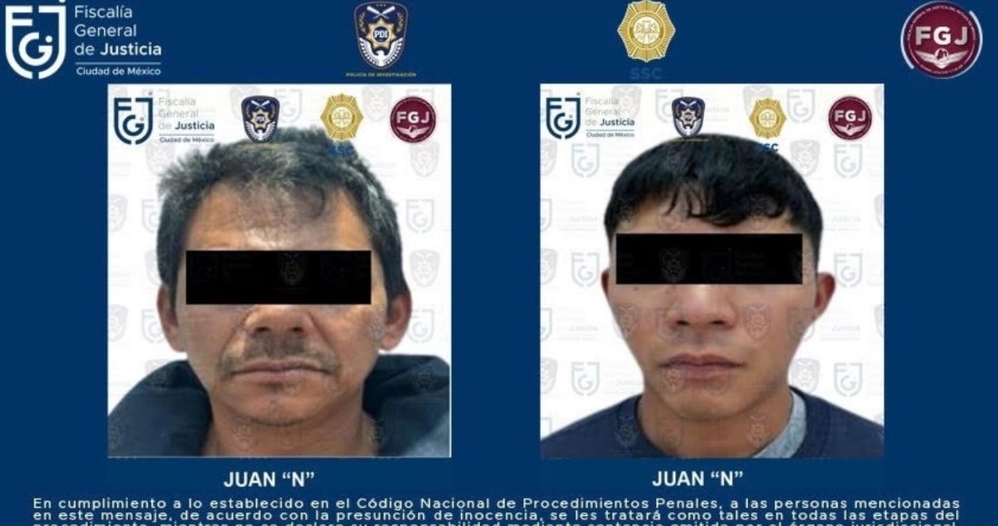 La Fiscalía capitalina indicó que durante un cateo de un domicilio, en el que se encontraron los cascos que utilizaron la noche del atentado, se detuvieron a dos individuos señalados por el atentado a Alessandra Rojo de la Vega.