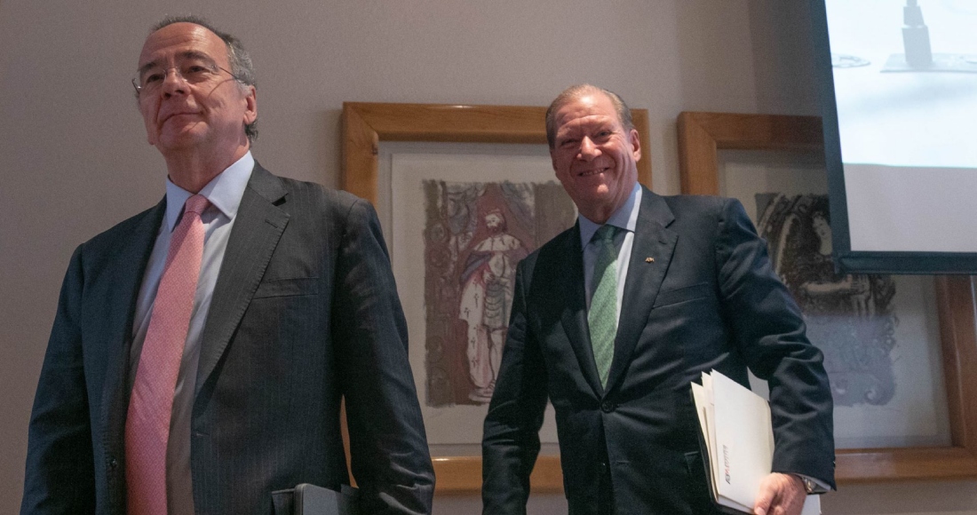 Julio Carranza Bolívar, presidente de la Asociación de Bancos de México (ABM) durante la conferencia de prensa en la cual hablaron sobre la Reforma al Poder Judicial que ha propuesto el Gobierno federal y aplaudieron la iniciativa de la Presidenta Electa, Claudia Sheinbaum, de abrir el análisis y el diálogo a los diversos sectores sobre el tema. 