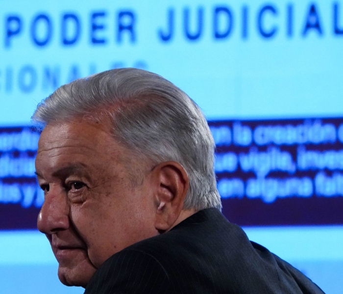 Andrés Manuel López Obrador, Presidente de México, encabeza la conferencia matutina desde Palacio Nacional, el 18 de junio de 2024.