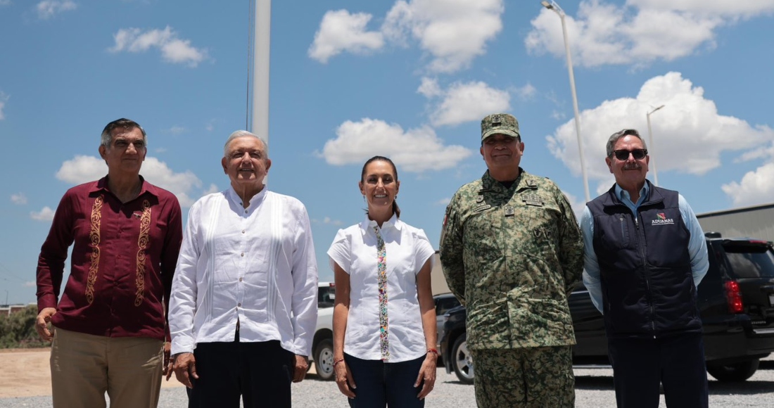 La virtual Presidenta electa Claudia Sheinbaum y el Presidente López Obrador inspeccionaron las obras de la nueva Agencia Nacional de Aduanas en su gira por Tamaulipas.