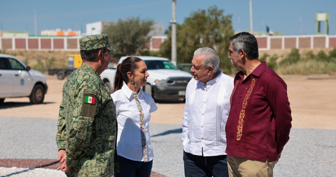 La virtual Presidenta electa Claudia Sheinbaum y el Presidente López Obrador inspeccionaron las obras de la nueva Agencia Nacional de Aduanas en su gira por Tamaulipas. 