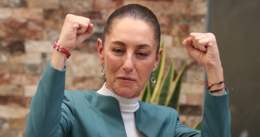 Claudia Sheinbaum Pardo, Presidenta electa, durante conferencia de prensa donde presentó a Zoé Robledo como titular del IMSS en Gabinete ampliado. La conferencia se llevó a cabo en su casa de transición.
