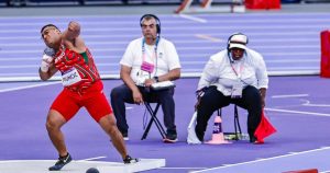 Uziel Muñoz finaliza octavo en lanzamiento de bala. Foto: Conade. 