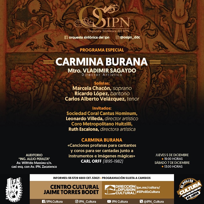 La Orquesta Sinfónica del IPN se presentará el 7 de diciembre.