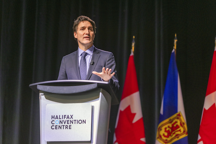 El Primer Ministro de Canadá, Justin Trudeau, en un evento de la Cámara de Comercio de Halifax.