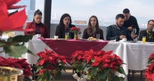 Luisa María Alcalde Luján, dirigente nacional de Morena, durante un desayuno.